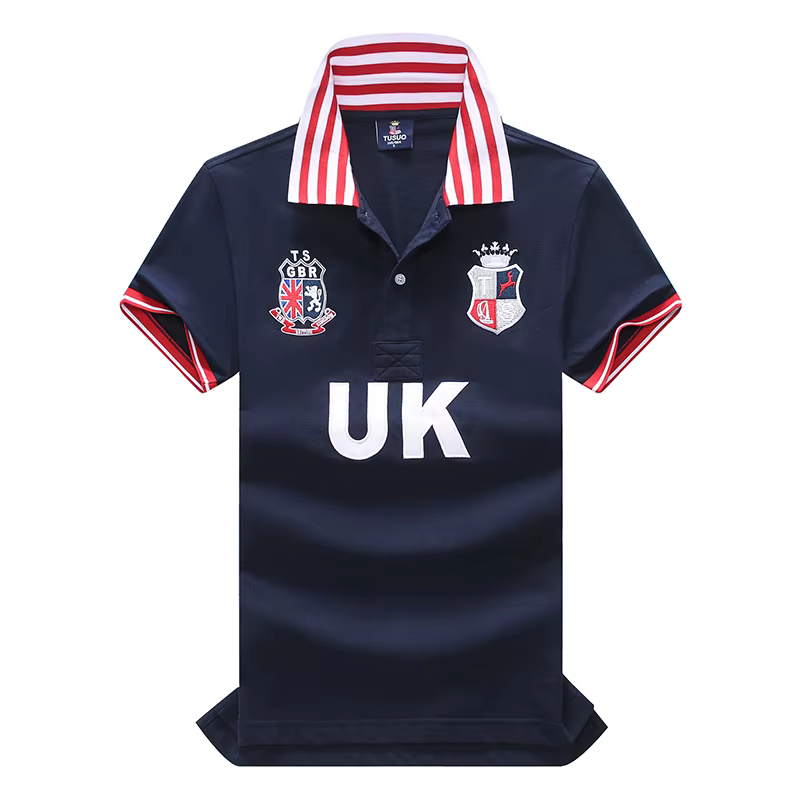 Polo en coton pour hommes, haut de gamme, couleur contrastée, design original, Royal britannique, sp