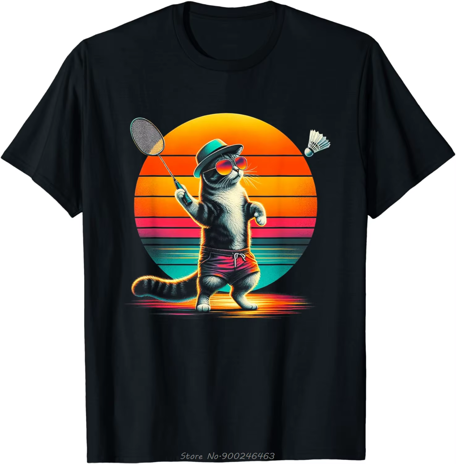Chat volant Badminton T-shirt coupe drôle Kawaii T-shirt été Hip Hop Streetwear mode graphique T-shi