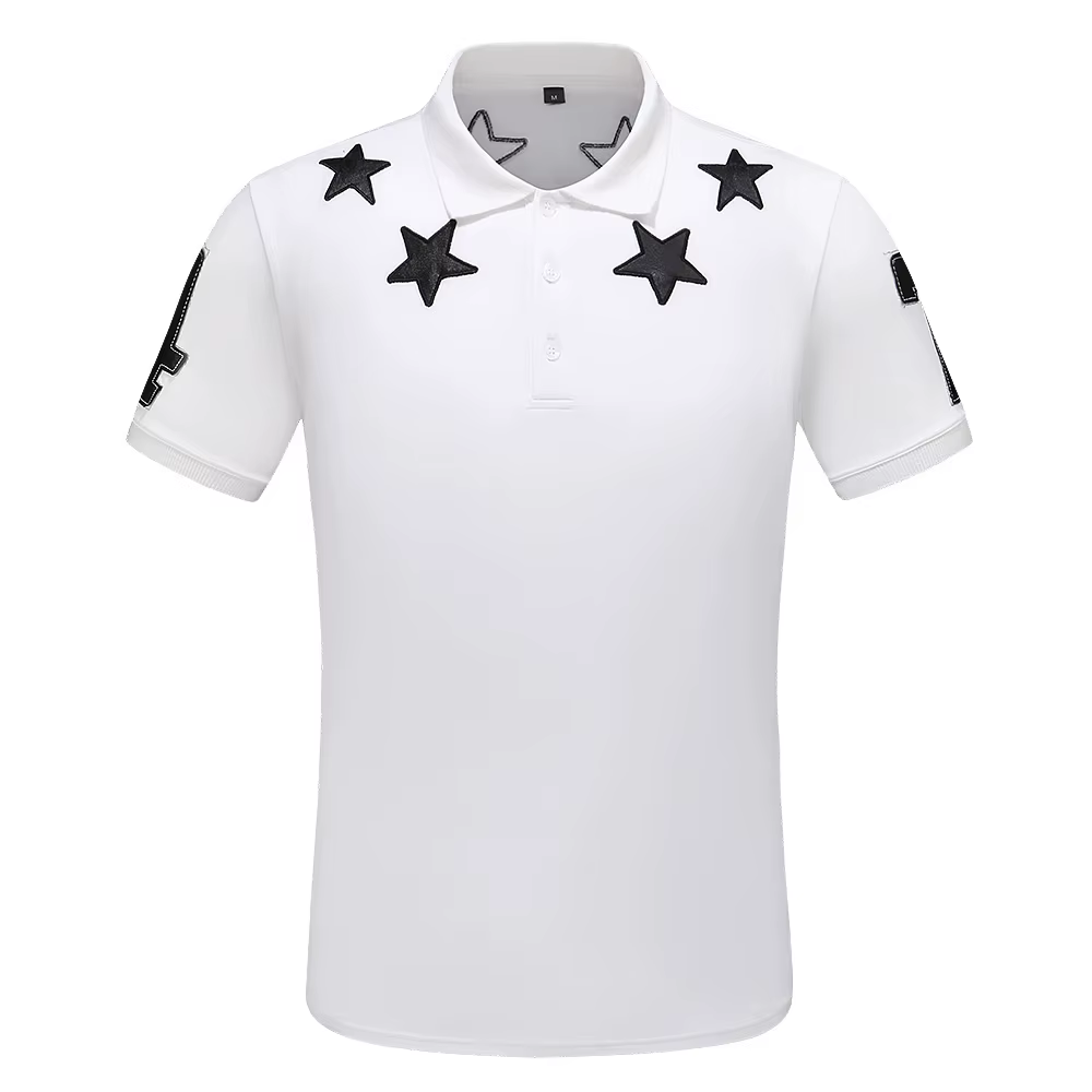 Haut nouveau hommes luxe 2021 classique brodé PU cuir étoile 74 polos chemise Hip Hop Skateboard cot