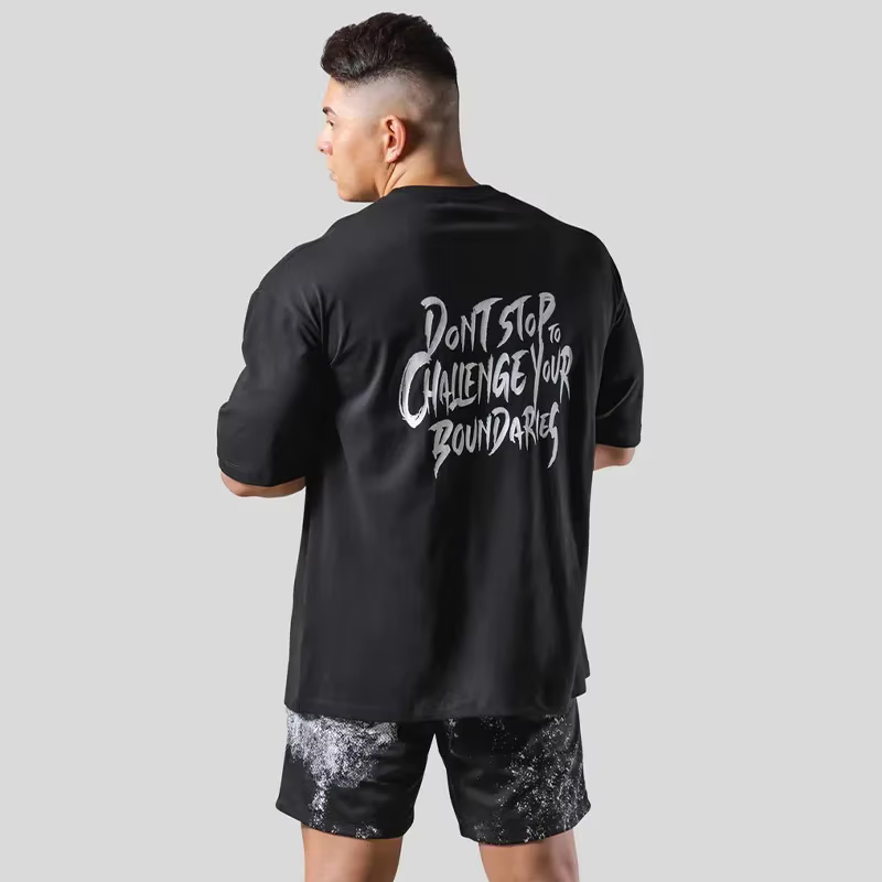 LYFT Gym Gym Fitness Shirt Men Running Sport Loose T-shirt Short Sleeve Cotton Tee Tops Summer Bodyb