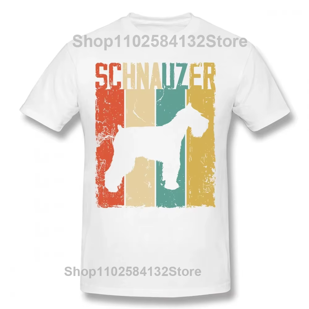 T-shirt manches courtes homme, humoristique, Vintage, Style rétro, imprimé chien Schnauzer, Style es