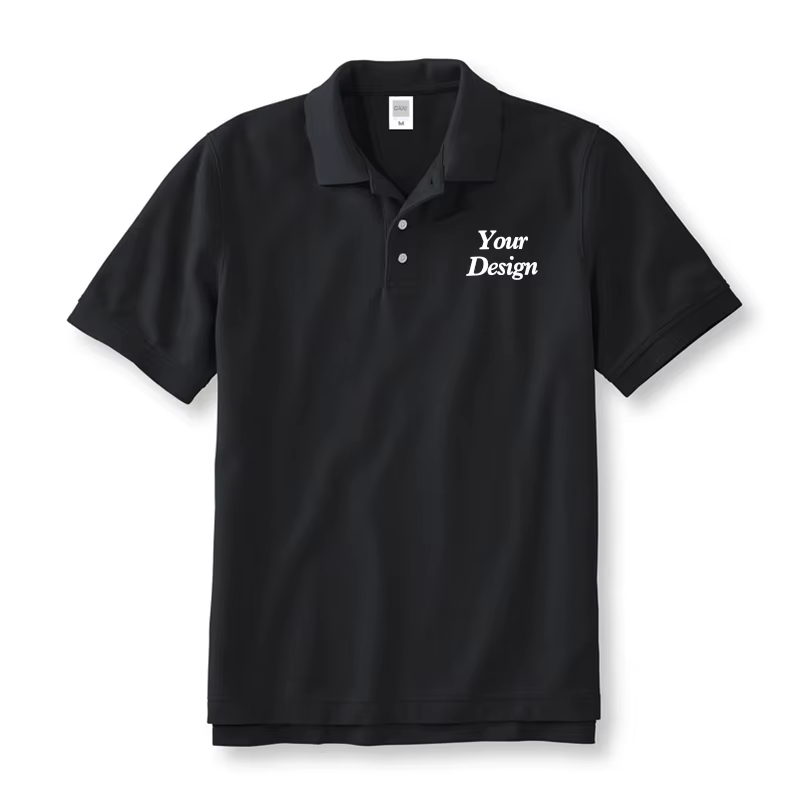 Polo personnalisé 100 % coton, imprimez votre design de marque, logo, slogan d'équipe, texte. PoloSh