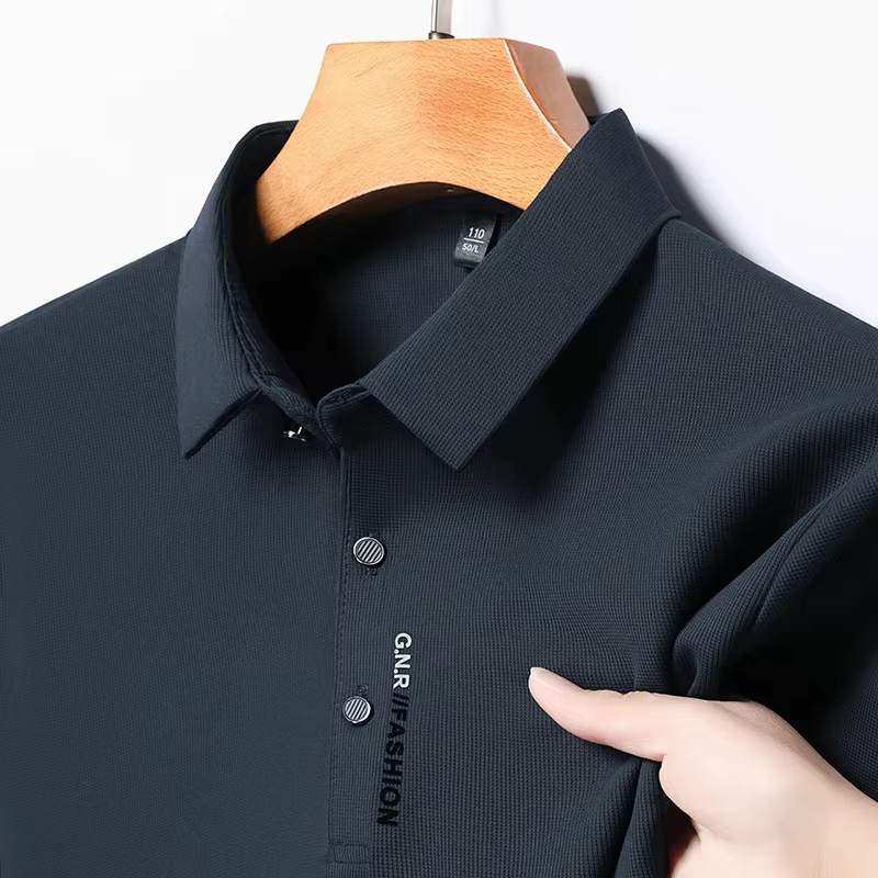 Polo à manches courtes pour hommes, couleur unie, respirant, confortable, élastique, nouvel arrivage