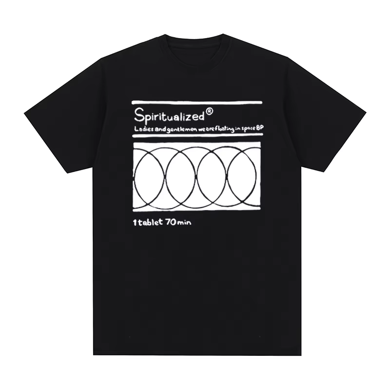T-shirt spiritualisé années 90 Spacemen Rock Band coton flottant dans l'espace hommes T-shirt nouvea