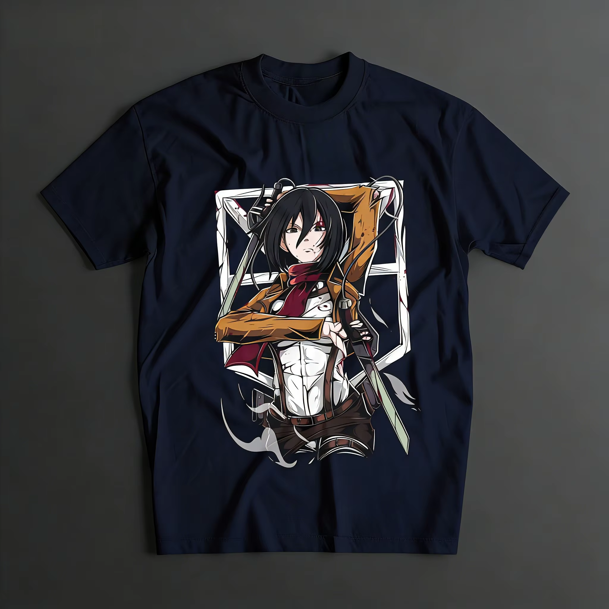 T-shirt Attack on Titan Mikasa Ackerman AOT – Vêtement supérieur Anime confortable et respirant – Ét
