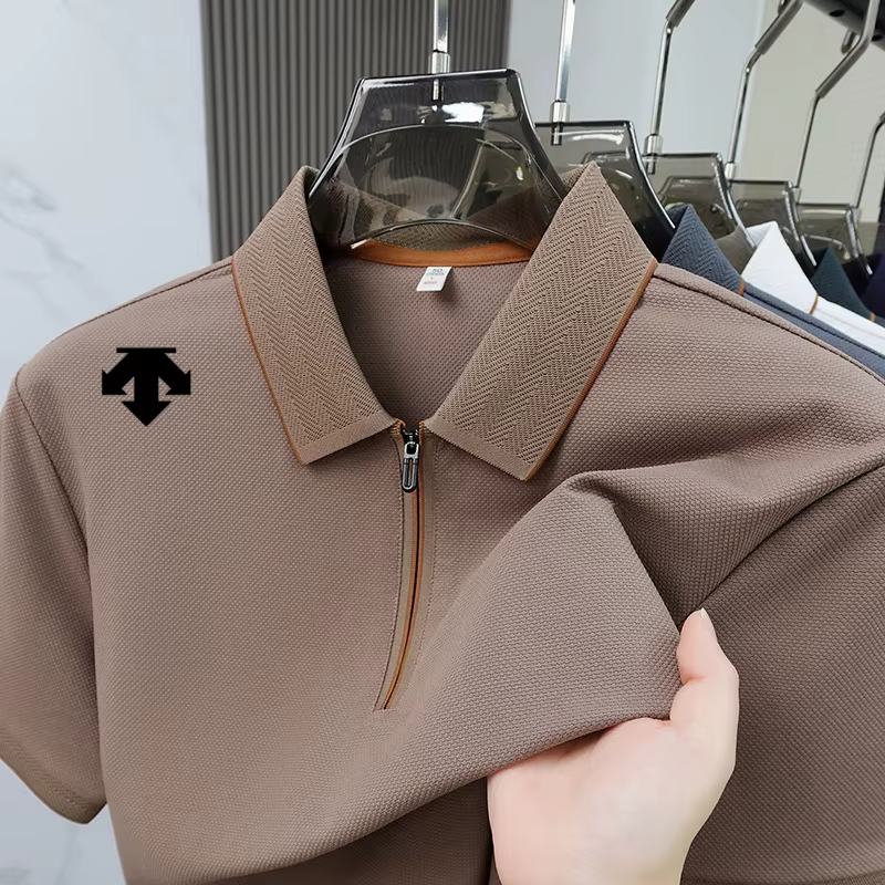 Design Demi Zip Tendance Été Polo Homme Manche Courte Tissu Premium Excellente Tenue De Forme Golf P
