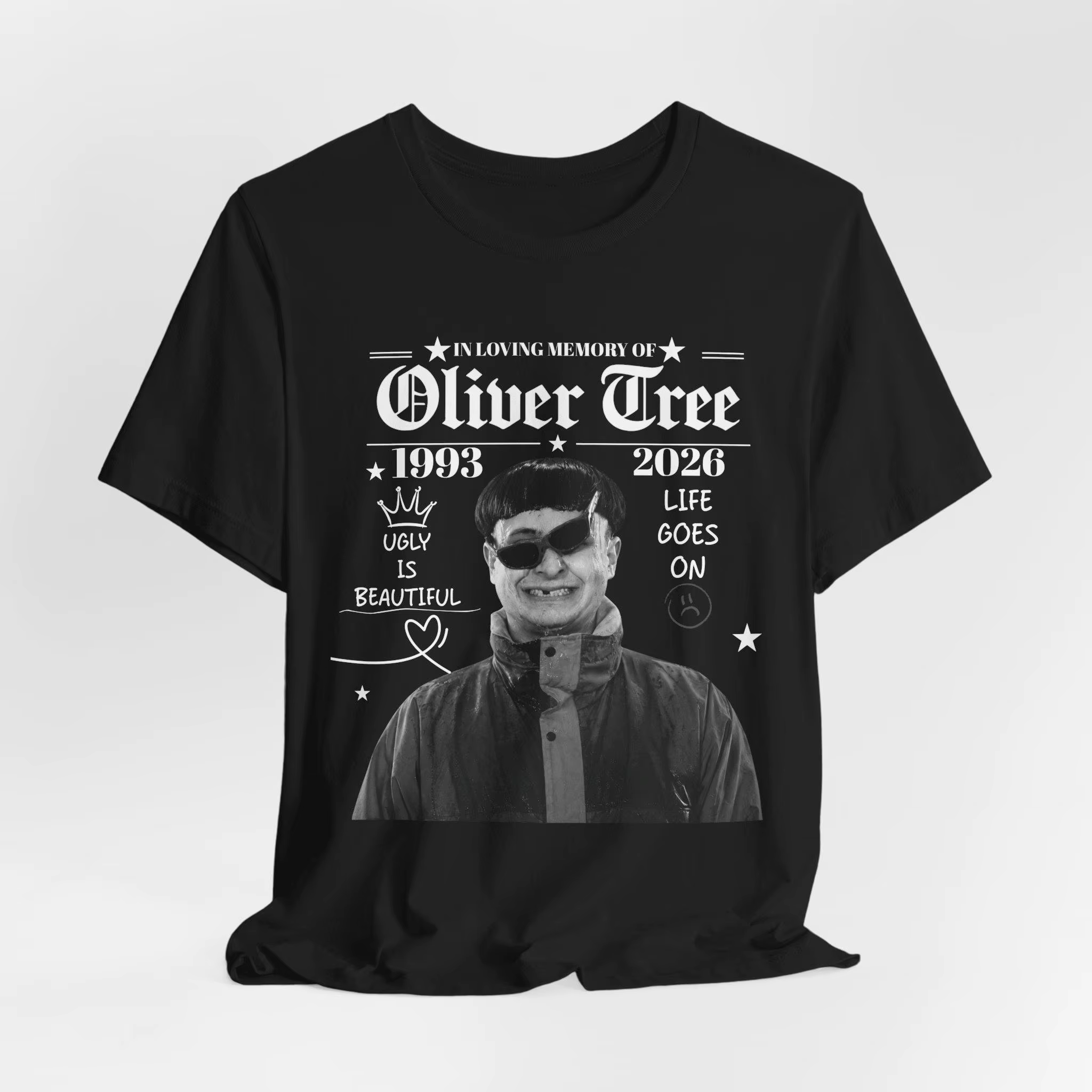 T-shirt Commémoratif Oliver Tree – Style Rétro Années 90 pour Fans – Coton – Collection Été 2026 – V