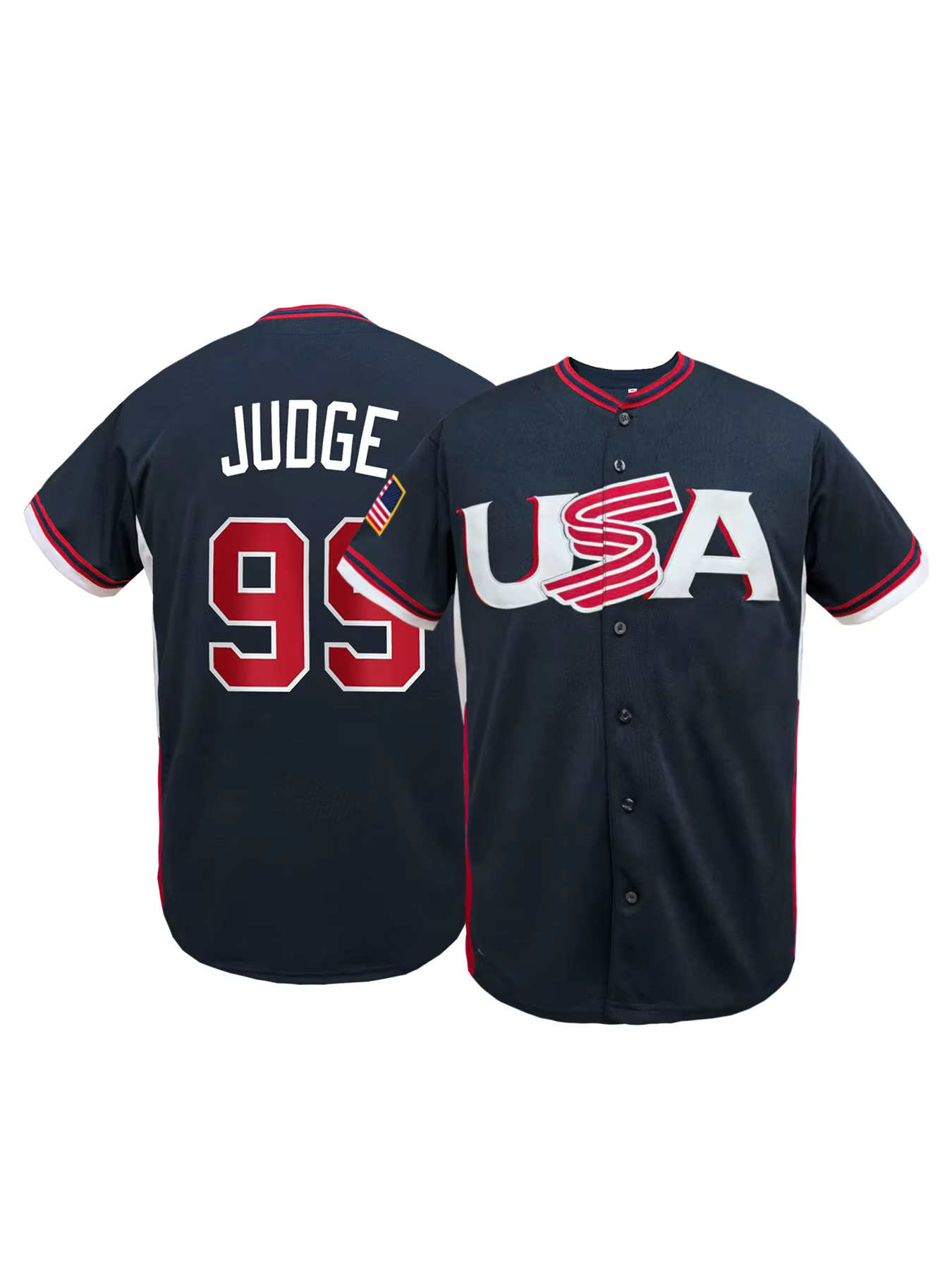 Maillot de baseball brodé USA pour hommes et femmes, numéro 99, manches courtes, boutonné, streetwea