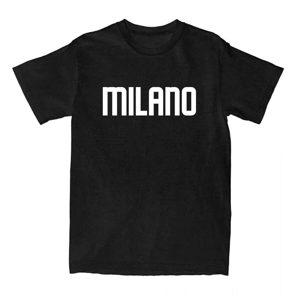 T-shirt imprimé Milano City pour hommes et femmes, manches courtes, coton, col rond, t-shirts doux,