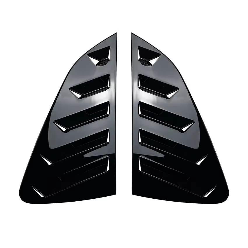Coques de ventilation latérales pour vitres arrière de voiture, aspect carbone noir brillant, pour V
