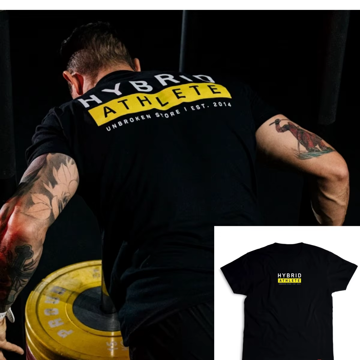 T-shirt Unbroken Hybrid Athlete Fitness Training Gym Leisure pour hommes et femmes, marque de luxe