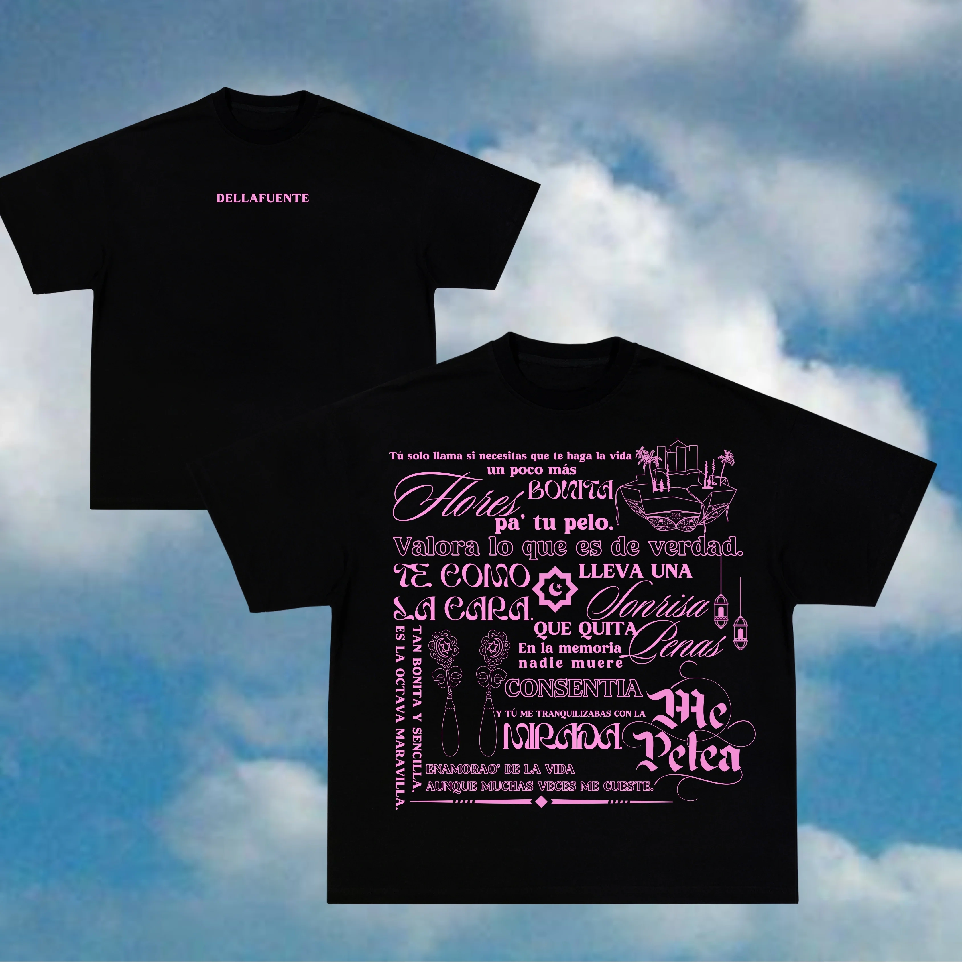 T-shirt Rapper's Dellafuente Pa Las Penas Dellafuente Pa Las Alegrías - T-shirt ample, décontracté, 