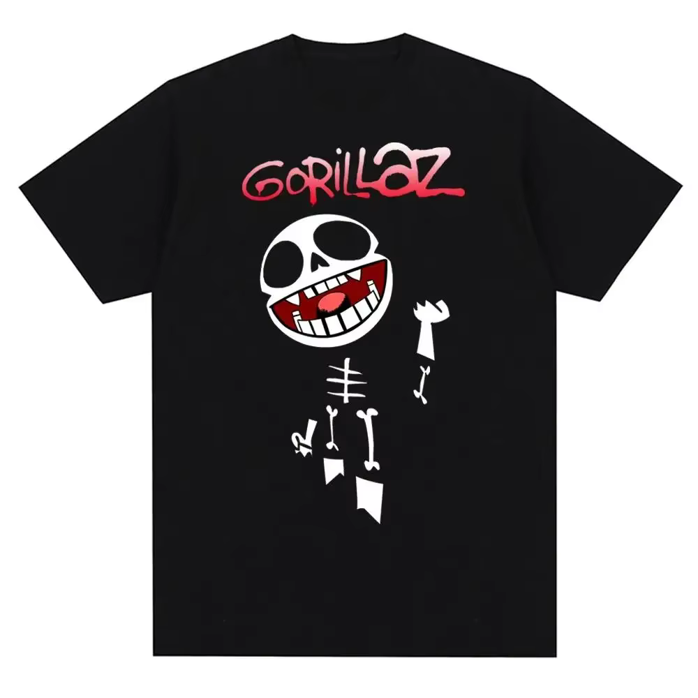 Groupe de musique Gorillazs Punk Rock imprimé t-shirt années 90 décontracté mode manches courtes gra