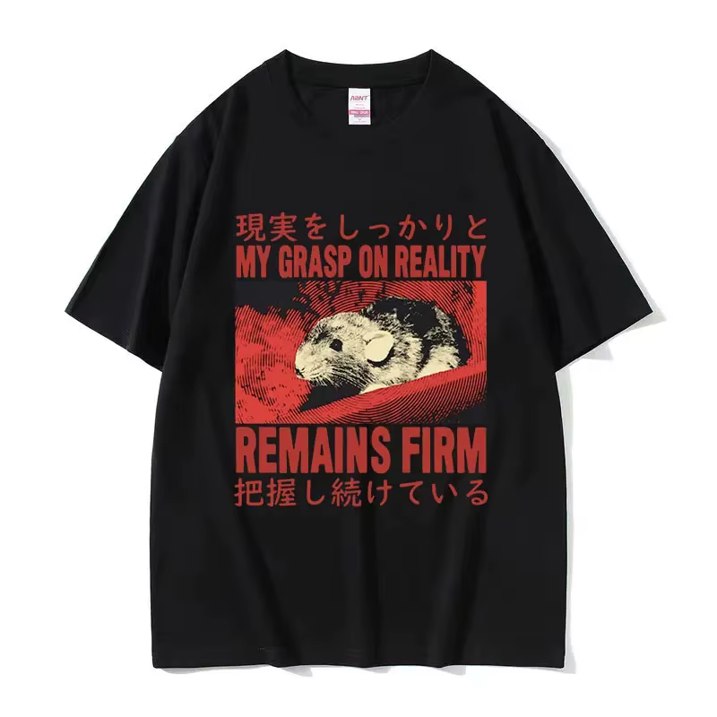 T-shirt col rond pour hommes, humoristique, avec image de Rat japonais, Vintage, à la mode, surdimen