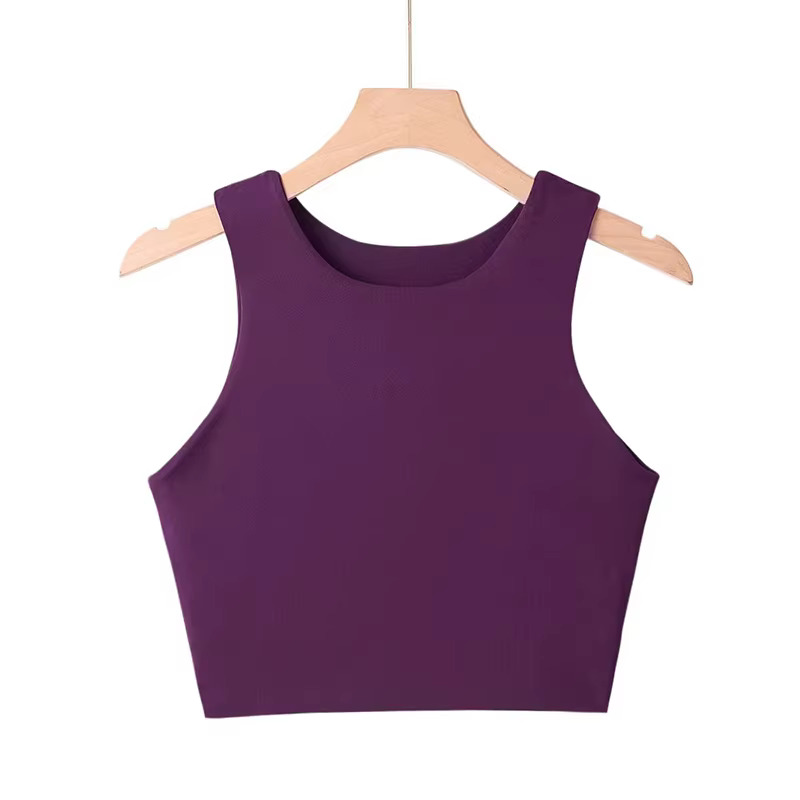 Femmes Sexy Slim hauts été mode col rond sans manches Double Nylon dames bonne qualité débardeurs 6