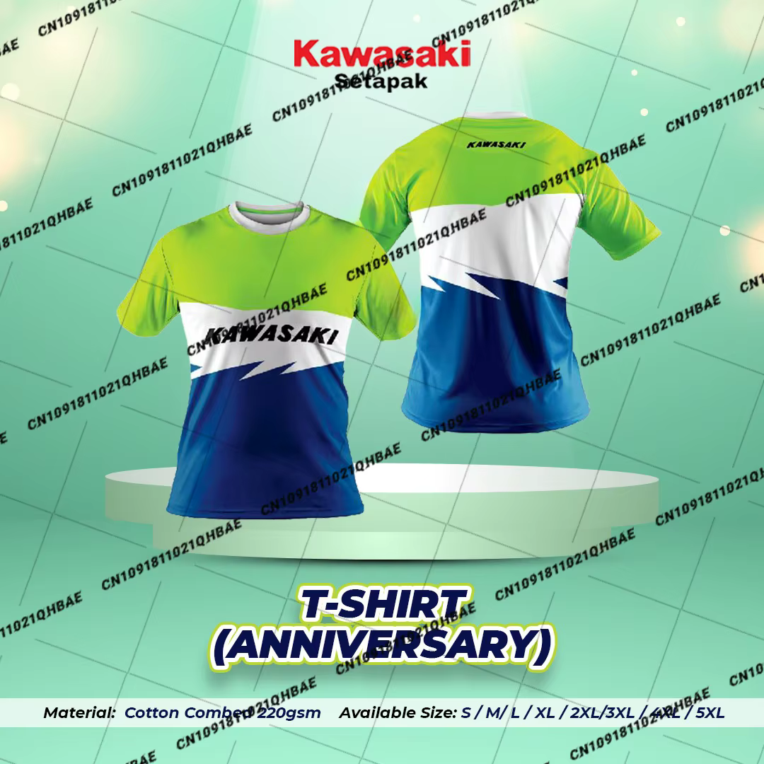 NOUVEAU T-SHIRT KAWASAKI (ANNIVERSAIRE) (2026) pour Hommes et Femmes, Motocross, Coupe Oversize, Res