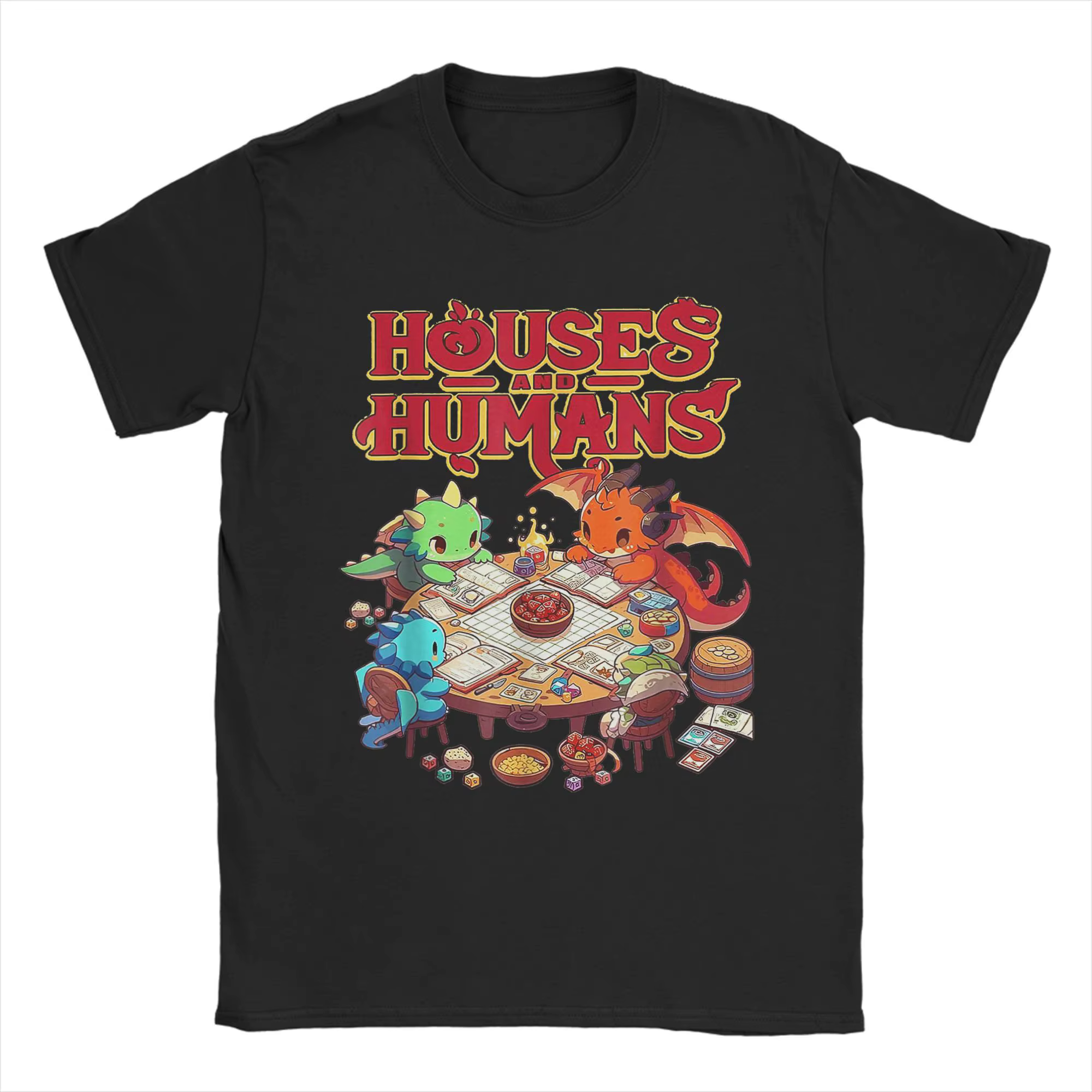 Maisons de jeu humains drôle Rpg parodie Gamer hommes t-shirts drôle T-Shirt à manches courtes col r