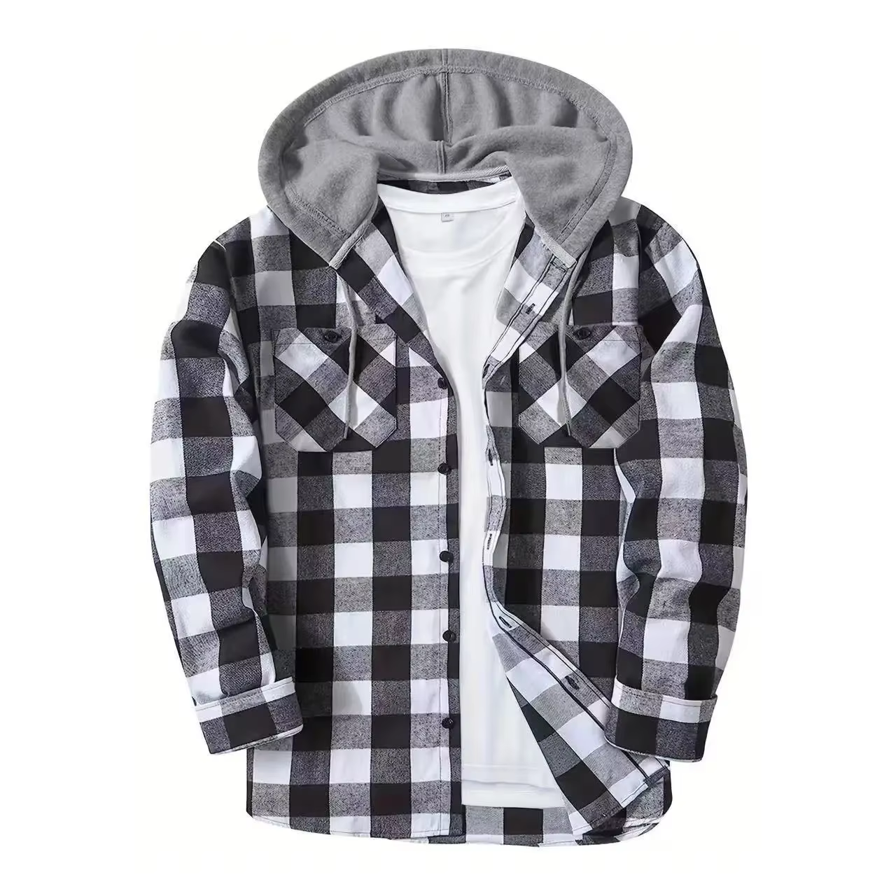 Chemises en flanelle pour hommes 2026 – Vestes classiques à carreaux amples et décontractées avec ca