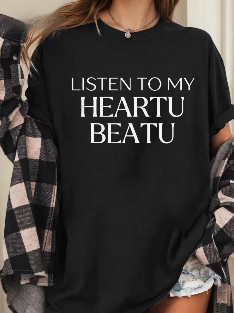 T-shirt avec paroles de Changbin Binnie « Listen to the Beauty of My Heart » - T-shirt à col rond en
