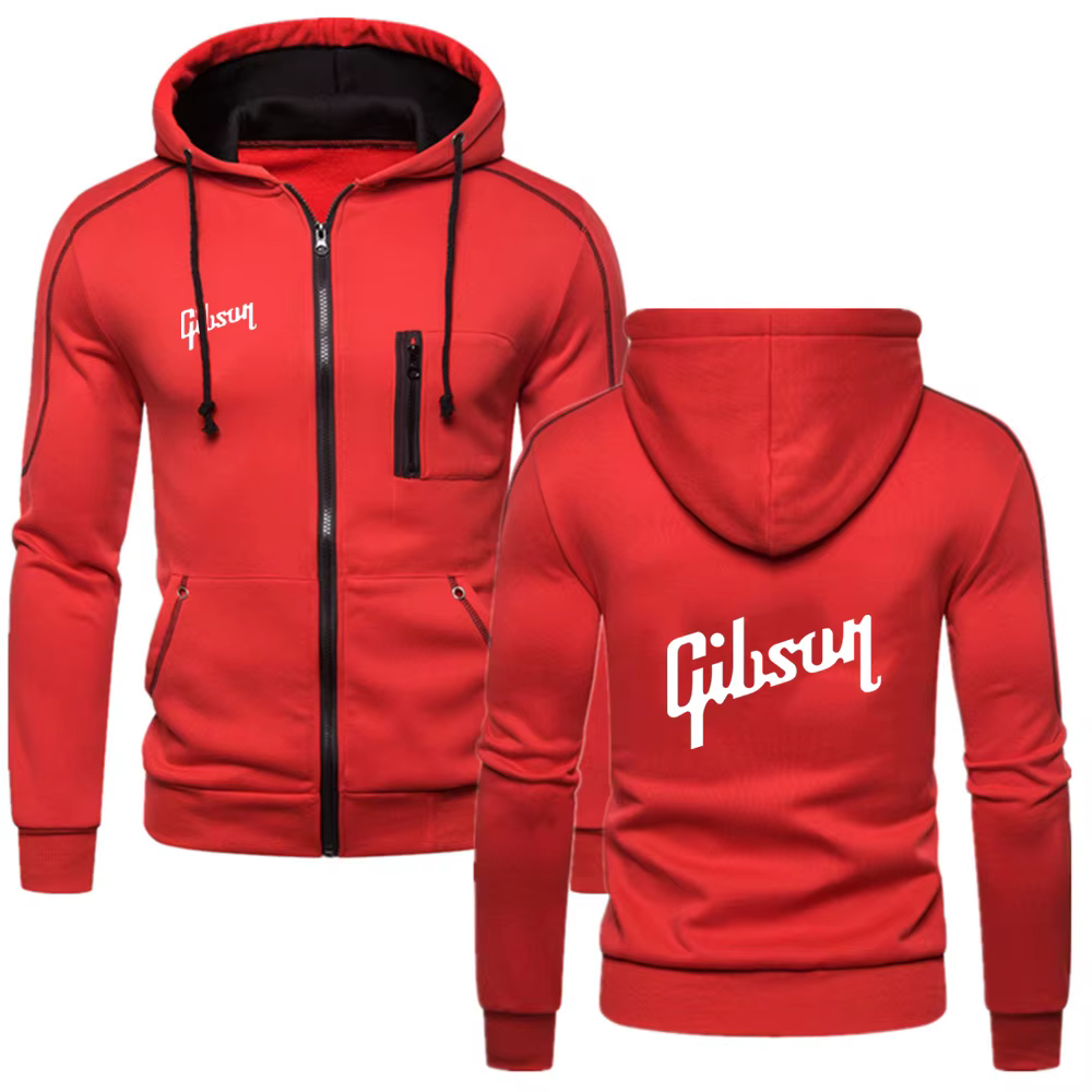 Guitare Gibson Logo imprimé 2025 printemps et automne homme à capuche couleur unie polaire vêtements