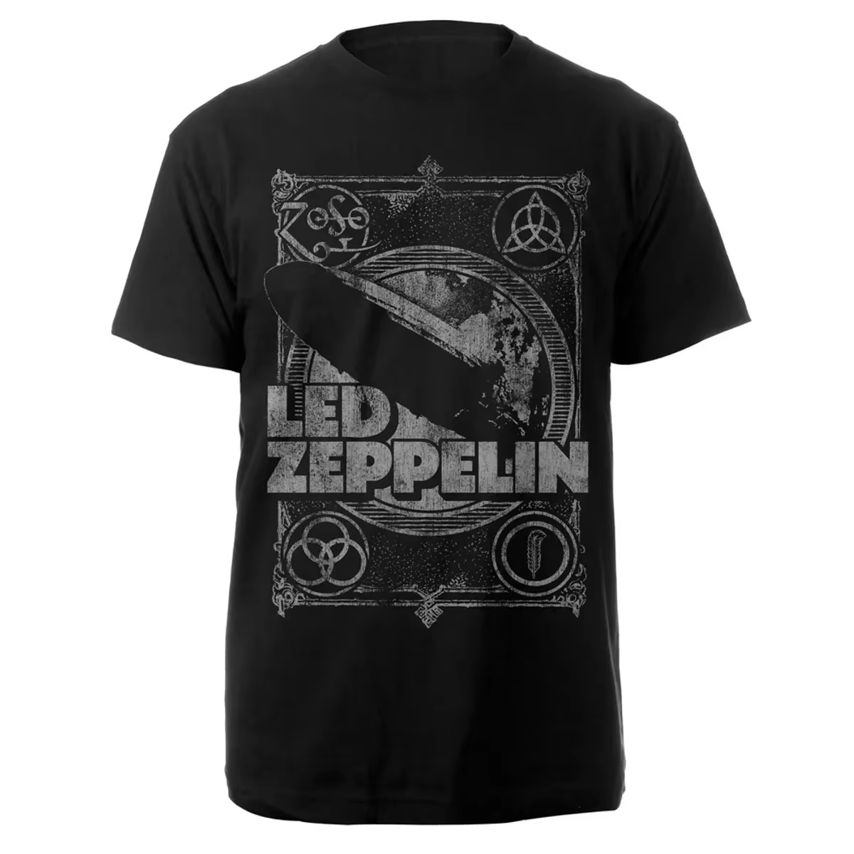 T-Shirt Led Zeppelin imprimé Vintage LZ I noir, mode d'été, sport, pur coton, pour hommes, vêtements