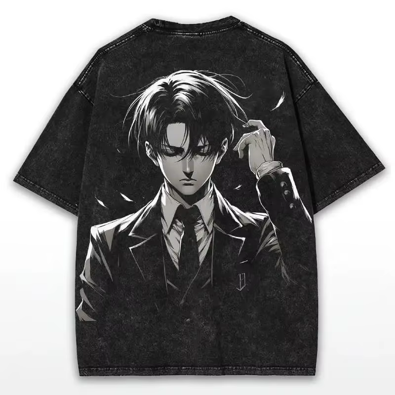 Levi Ackerman Attack On Titan T-shirt graphique pour hommes, t-shirt en coton à manches courtes, t-s