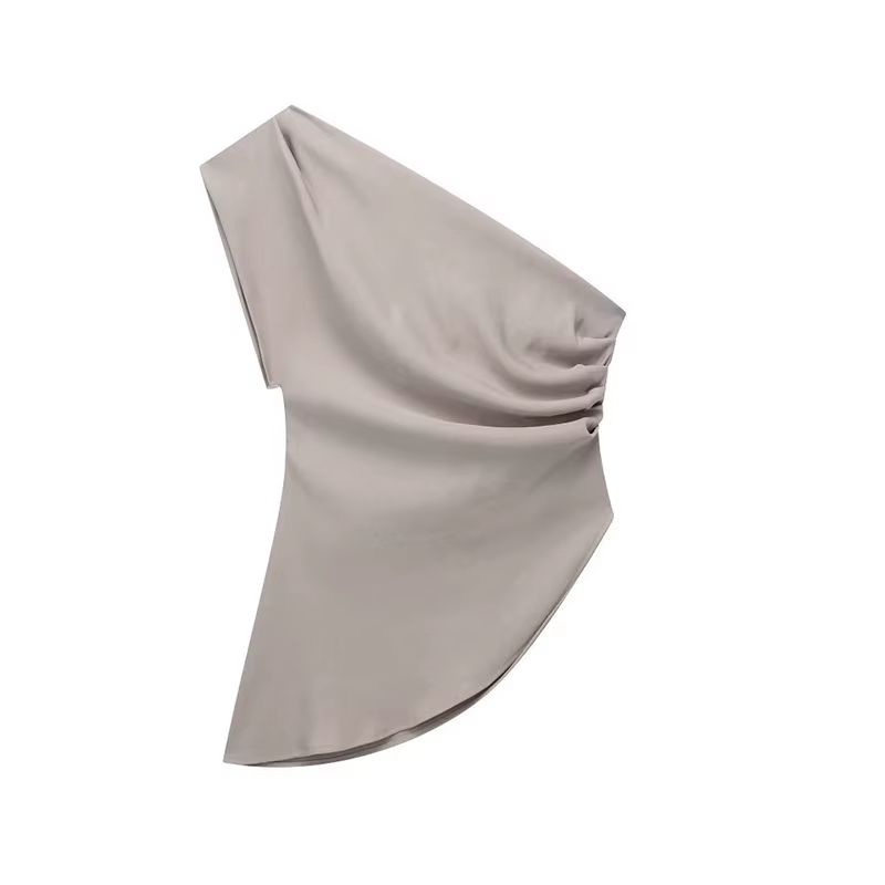 T-shirt asymétrique pour femmes, nouvelle tendance, fille épicée, tempérament de célébrité, épaules 