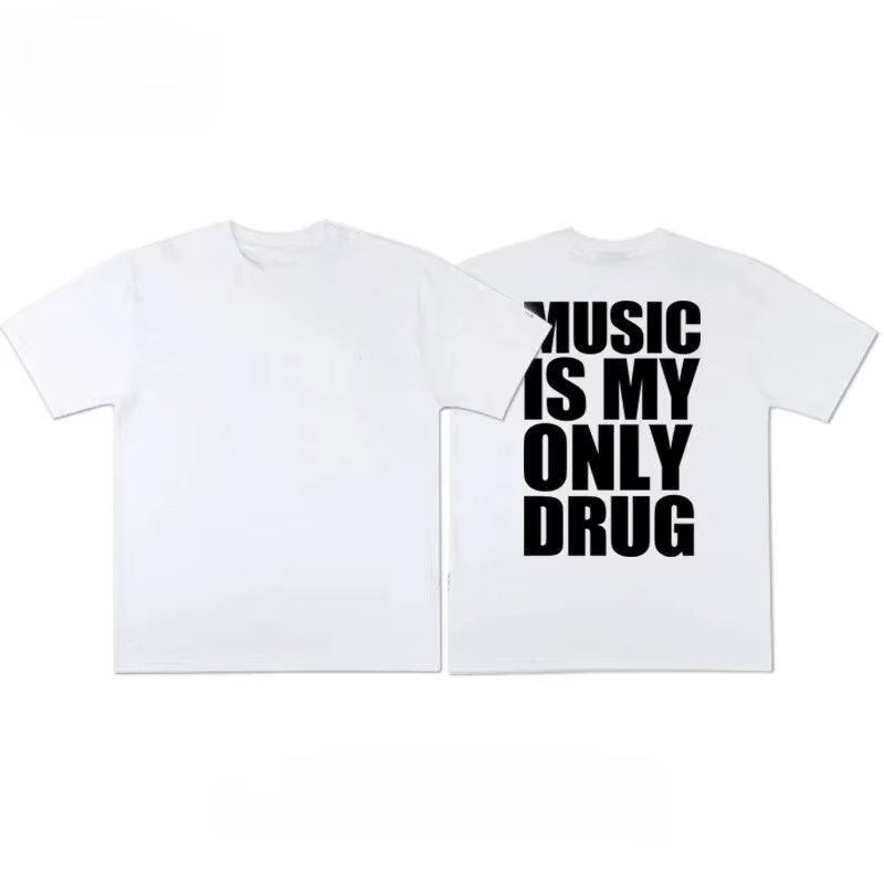 T-shirts avec impression graphique « Music Is My Only Drug Fun Meme », pour hommes et femmes, nouvea