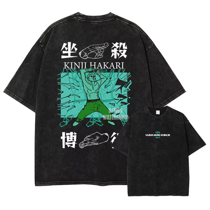 Choso T-shirts Gojo Unlimited Void Oversized Vintage Washed T Shirt Manga Short Sleeve Retro Manga T