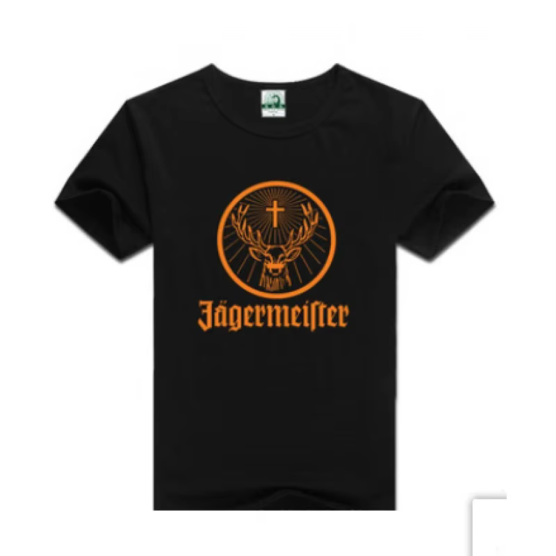 T-shirt décontracté pour hommes, style vintage Jagermeister, imprimé graphique, coupe oversize, haut