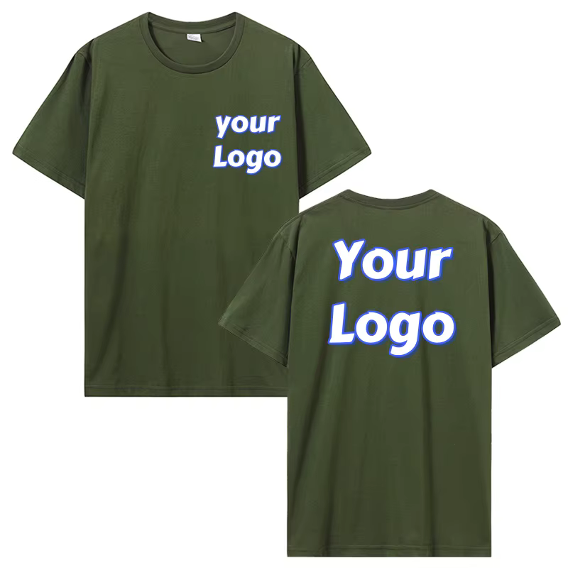 T-shirt personnalisé imprimé pour hommes et femmes, hauts en coton sur mesure, tee-shirts DIY avec v