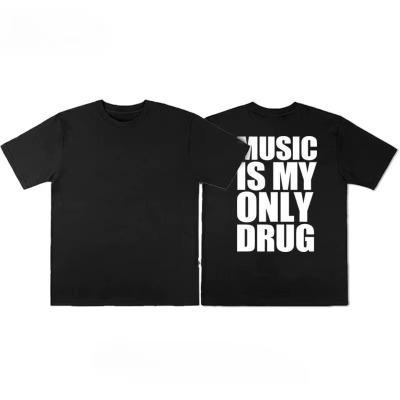 T-shirts avec impression graphique « Music Is My Only Drug Fun Meme », pour hommes et femmes, nouvea