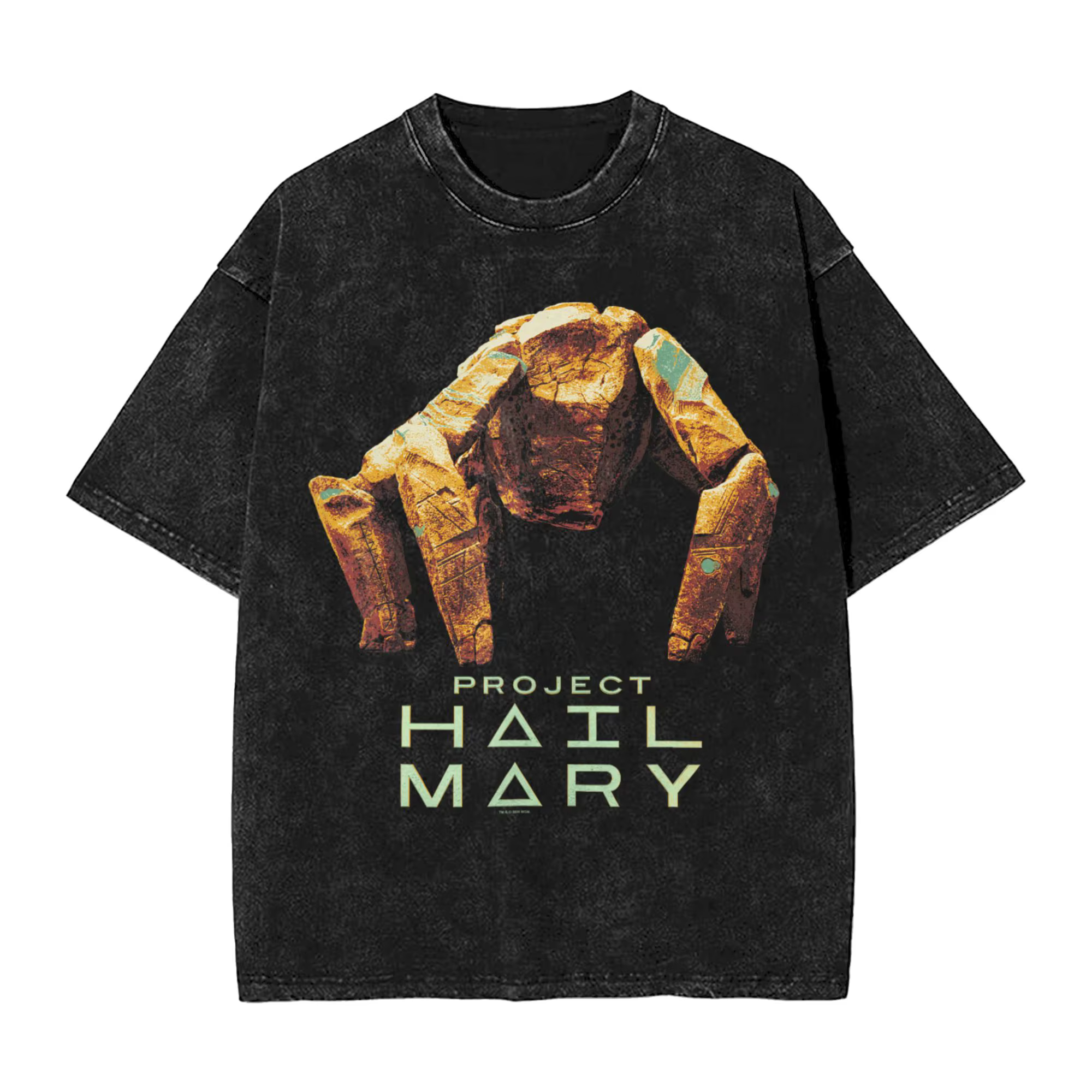 Men Project Hail Mary Rocky The Alien Distressed Portrait T-shirts, vêtements de plage, t-shirt