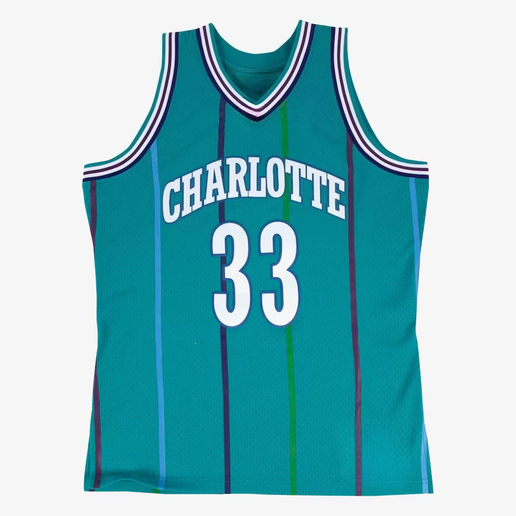 Alonzo Mourning # 33 Retro Basketball Shirt Family Blue Striped Breathable Mesh Tank Top sans manc