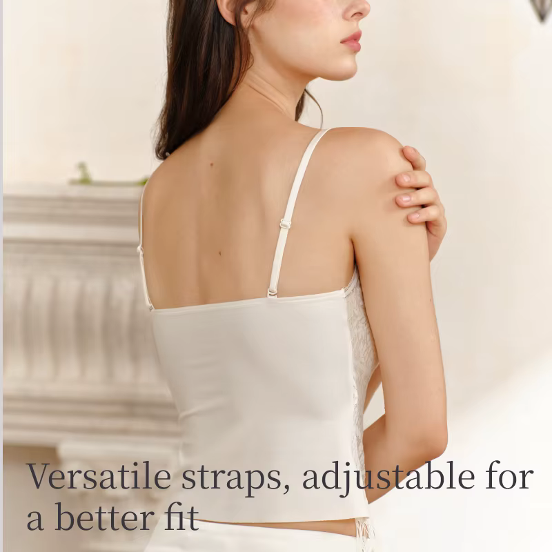 SUJIIN Sexy dentelle Camisole débardeurs femmes 2025 été sans manches beau dos haut dame Simple t-sh
