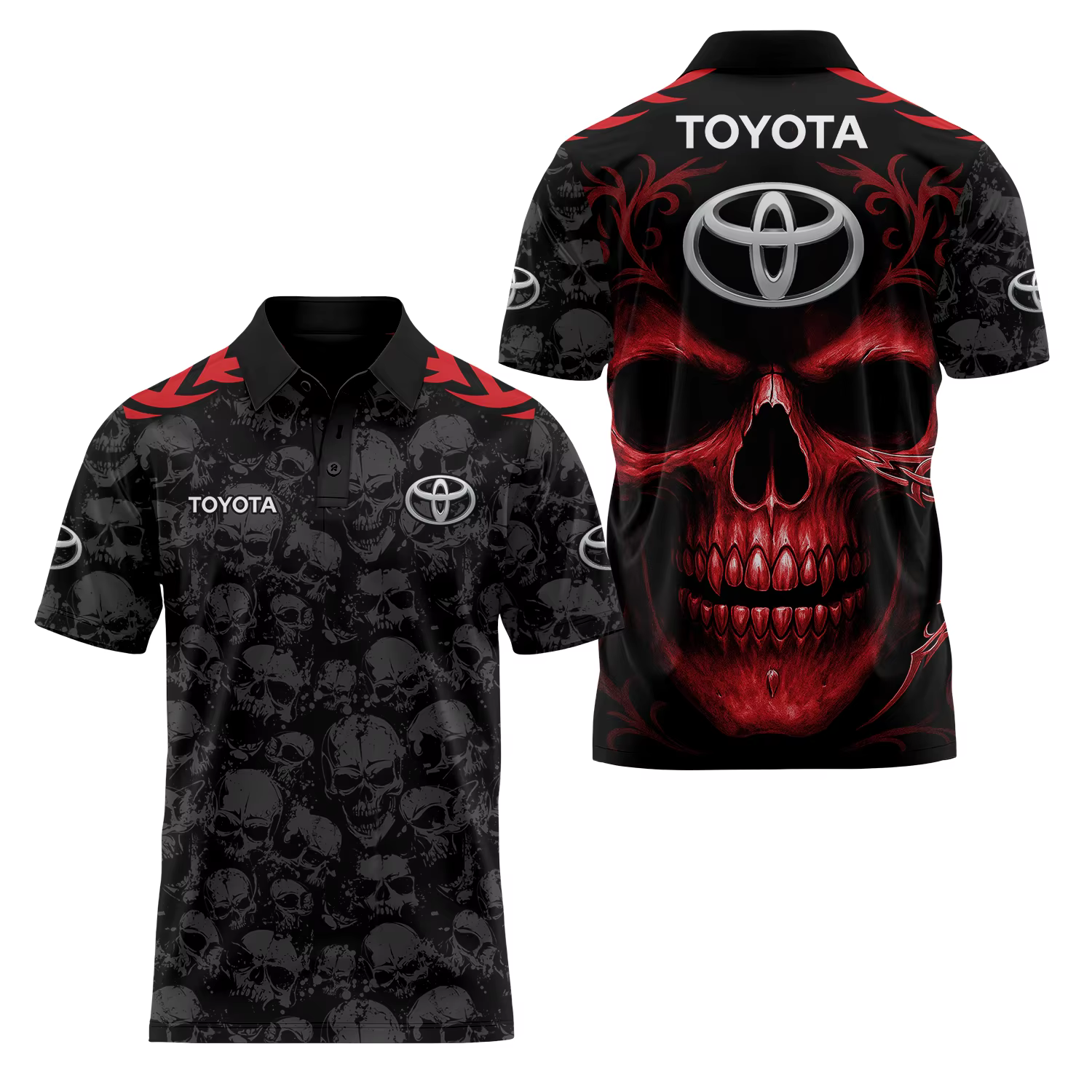 Polo pour homme avec logo Toyota imprimé en 3D, décontracté, respirant, à séchage rapide, à manches