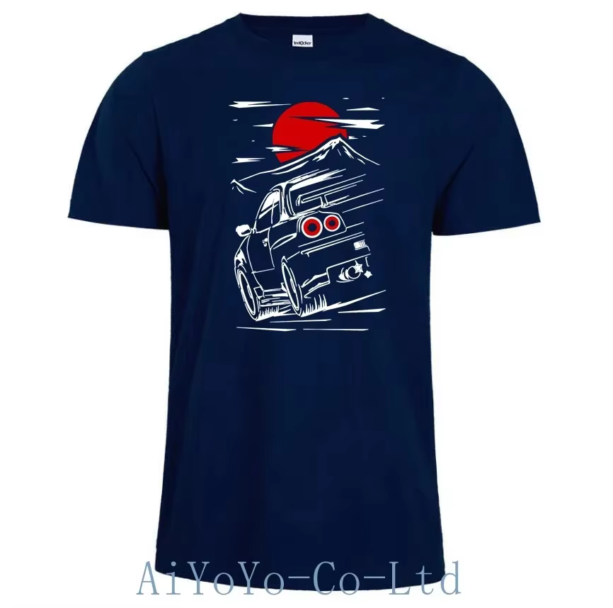 T-shirt japonais Skyline GTR 34 pour homme, 100% coton, Haruna Jdm, Sportcar, Nissan, Fast Car, FF11