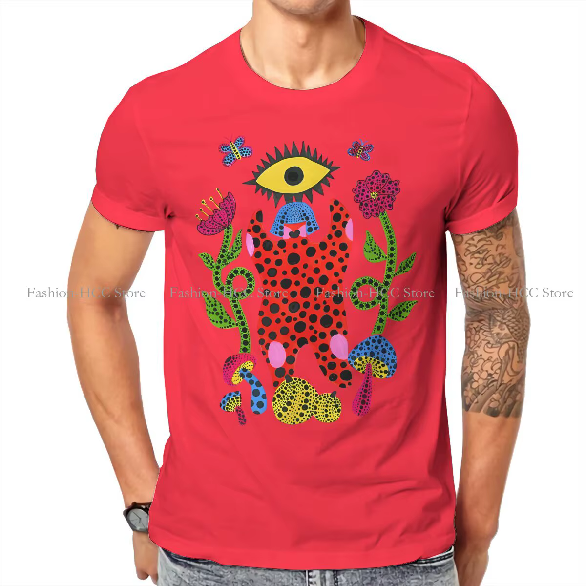 T-shirt Yayoi Kusama en pur coton pour hommes, t-shirts hipster Venus Nana, graphique masculin