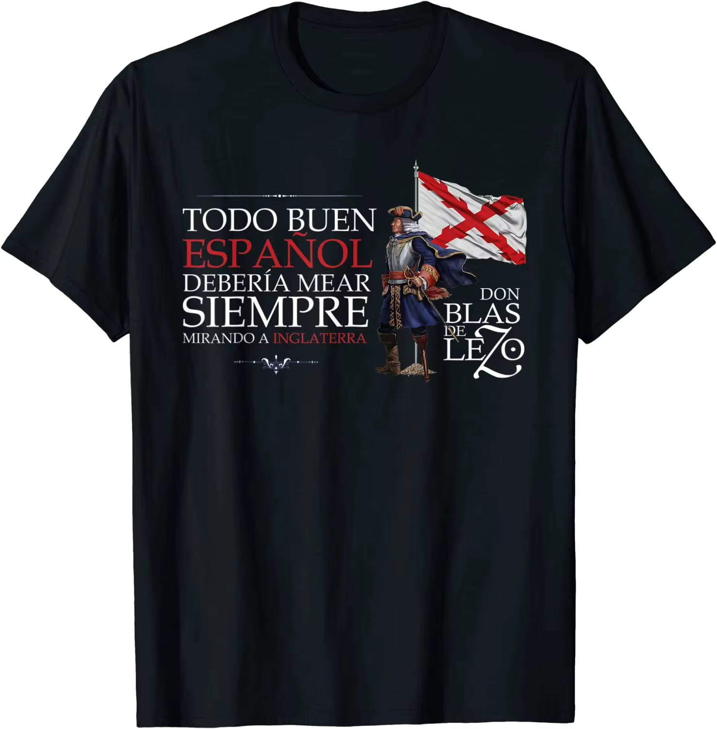 Blas De Lezo Frase Camiseta hommes T-Shirt à manches courtes décontracté coton col rond été vêtement