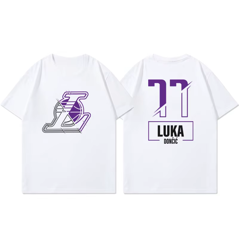T-shirt à manches courtes Lakers Luka Doncic pour hommes et femmes, uniforme d'entraînement de baske