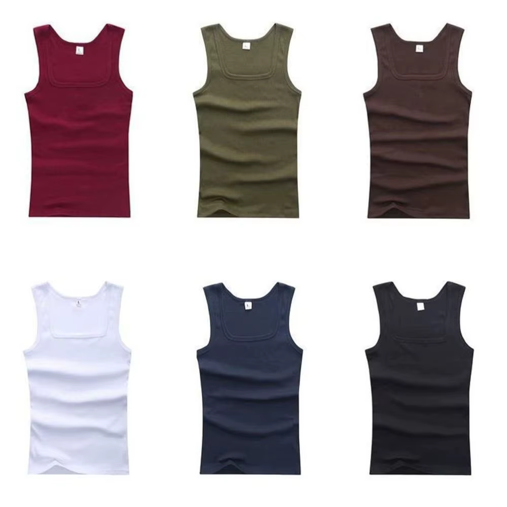 Été grande taille hommes femmes vêtements noir blanc gris débardeurs Singlets 100% coton Fitness hom