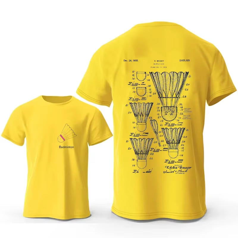 T-shirt imprimé badminton pour hommes, décontracté, sportif, femme, été, badminton, mode Harajuku, s