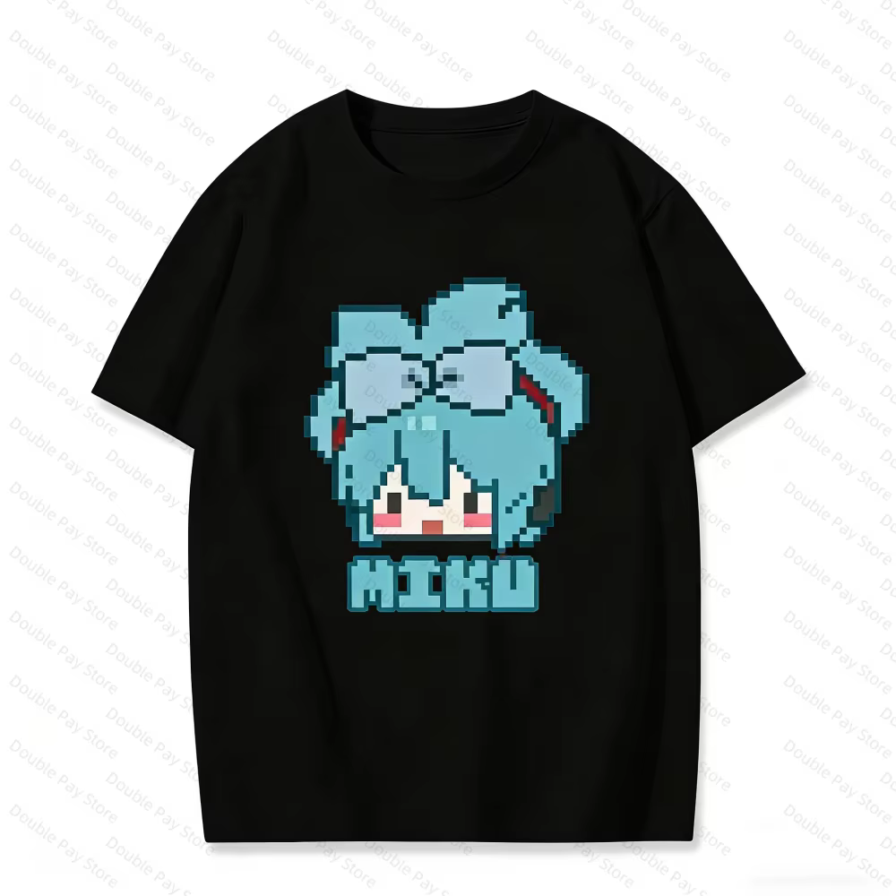 Hatsune miku Love Music T-Shirt à motif Anime pour hommes et femmes, décontracté, en coton, à manche