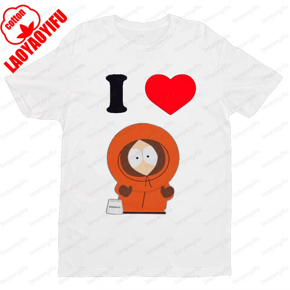 South Park thème I coeur rôle graphique imprimé T-shirt hommes femmes universel décontracté col rond