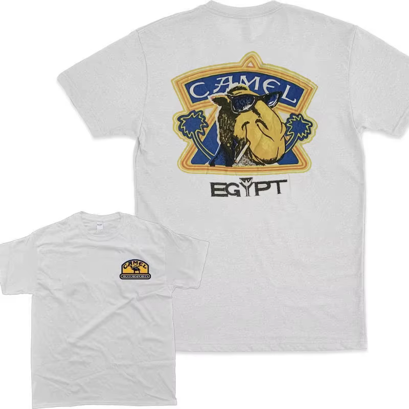Rétro voiture chameau Cigarettes T-Shirt Vintage couverture en coton T-Shirt à manches courtes décon