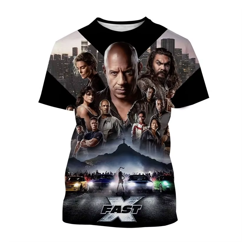 Rapide et furieux impression 3D T-Shirts hommes femmes mode Streetwear surdimensionné à manches cour
