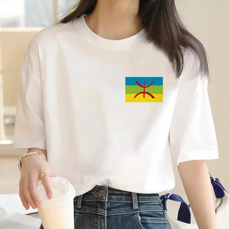 Amazigh – T-shirt à manches courtes pour femmes, vêtement pour Couple, édition coréenne, Ulzzang, ré