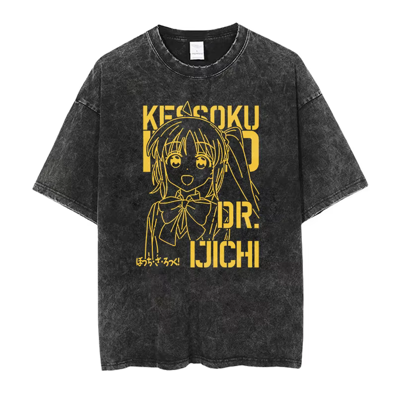 Hommes surdimensionnés imprimé t-shirts Bocchi Club groupe de musique Anime Bocchi The Rock couvertu