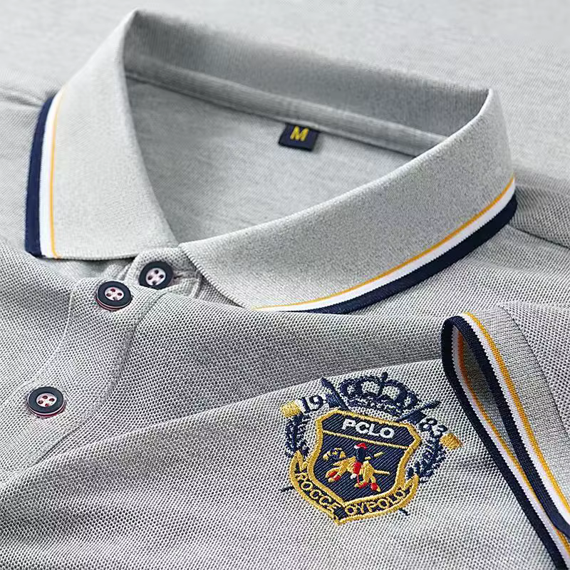 Polo brodé d'été pour hommes, T-Shirt à manches courtes, Design à revers, respirant, léger, Streetwe