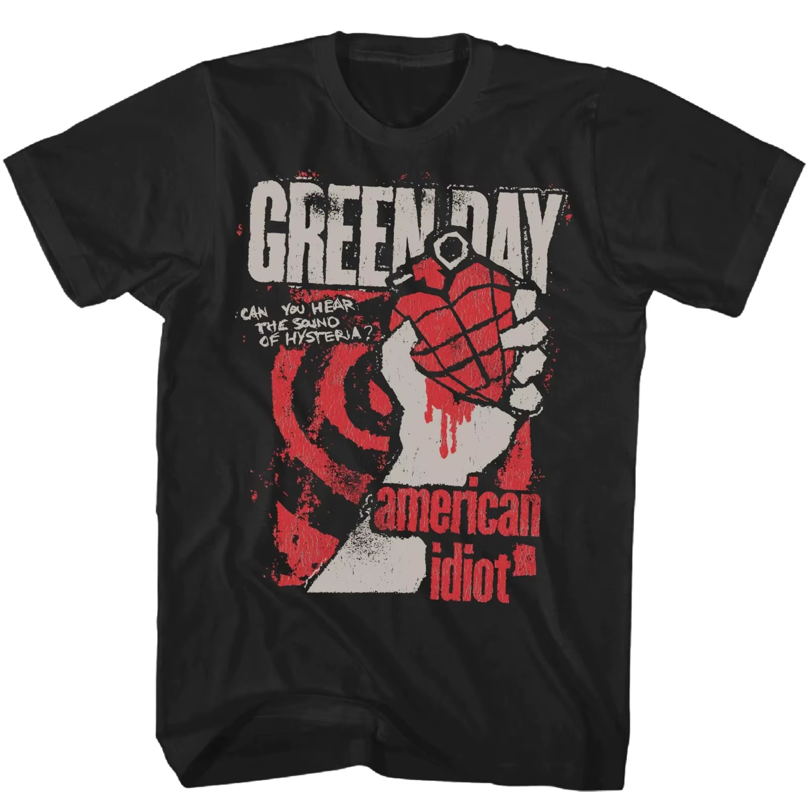 T-shirt Green Day American Idiot Hysteria pour homme, tee-shirt classique de groupe de rock, haut à